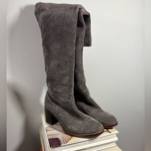 Lucky Brand Size 8M Gray Suede Above The Knee-High Boots
